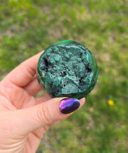 Load image into Gallery viewer, Malachite geode sphere

